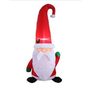 Yard Decor 4' Ft LED Inflatable Santa Gnome Winter Wonder Lane NEW